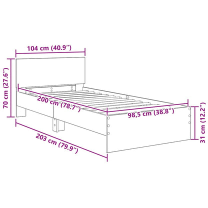Rám Postele S Čelo Staré Dřevo 100 X 200 Cm Kompozitní Dřevo