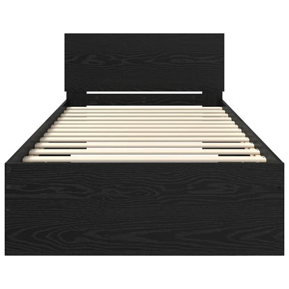 Rám Postele S Led Pásky Černý Dub 100 X 200 Cm Kompozitní Dřevo