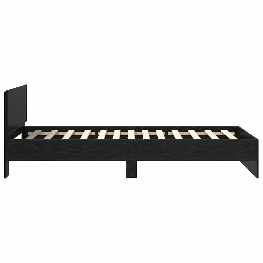 Rám Postele S Led Pásky Černý Dub 100 X 200 Cm Kompozitní Dřevo