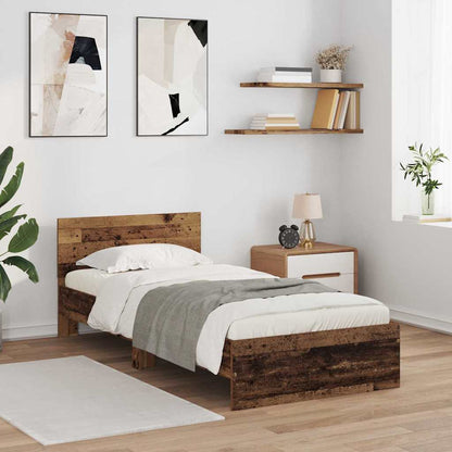 Rám Postele S Čelo Staré Dřevo 90 X 200 Cm Kompozitní Dřevo