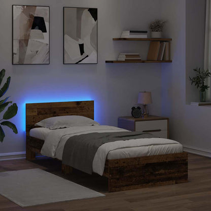 Rám Postele S Čelo Staré Dřevo 90 X 190 Cm Kompozitní Dřevo