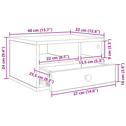 Stojan Na Tiskárnu Černý Dub 40 X 32 X 24 Cm Kompozitní Dřevo