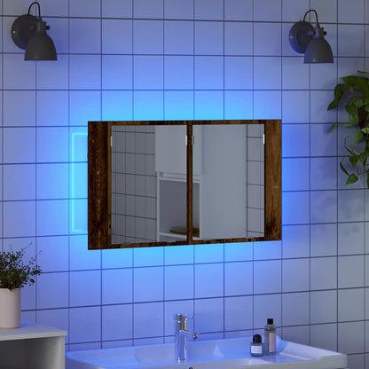 Koupelnová Zrcadlová Skříň Staré Dřevo 80 X 12 X 45 Cm