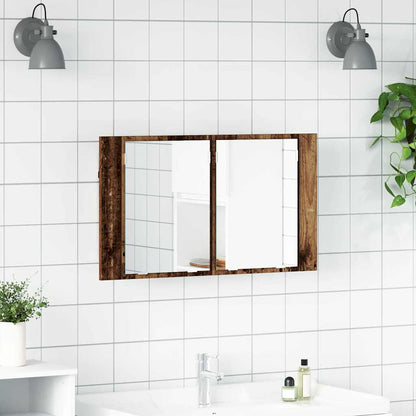 Koupelnová Zrcadlová Skříň Staré Dřevo 80 X 12 X 45 Cm