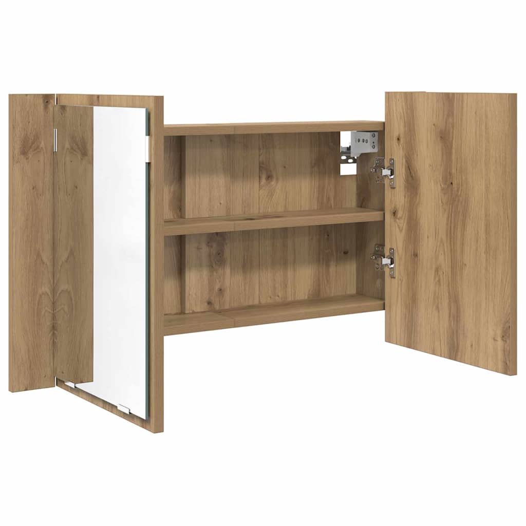 Koupelnová Zrcadlová Skříň Artisanový Dub 80 X 12 X 45 Cm