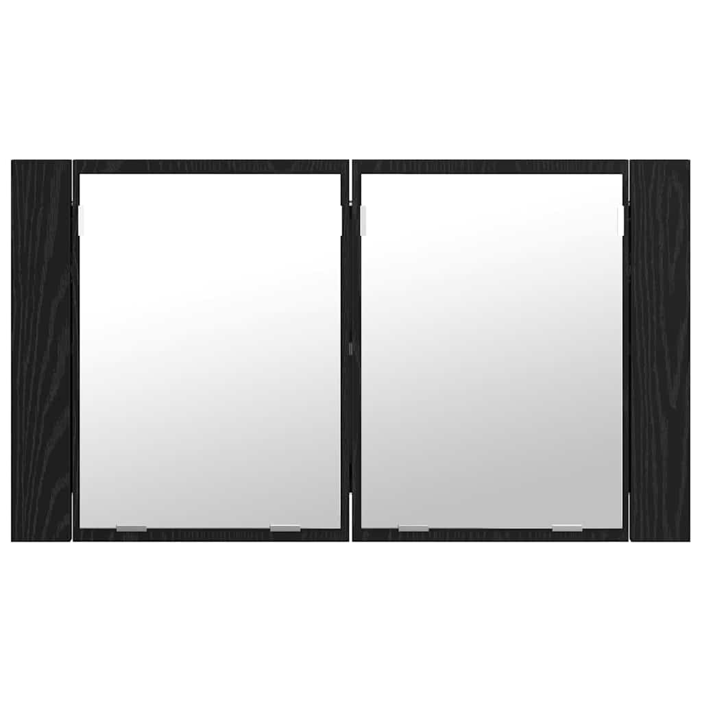 Koupelnová Zrcadlová Skříň Černý Dub 80 X 12 X 45 Cm