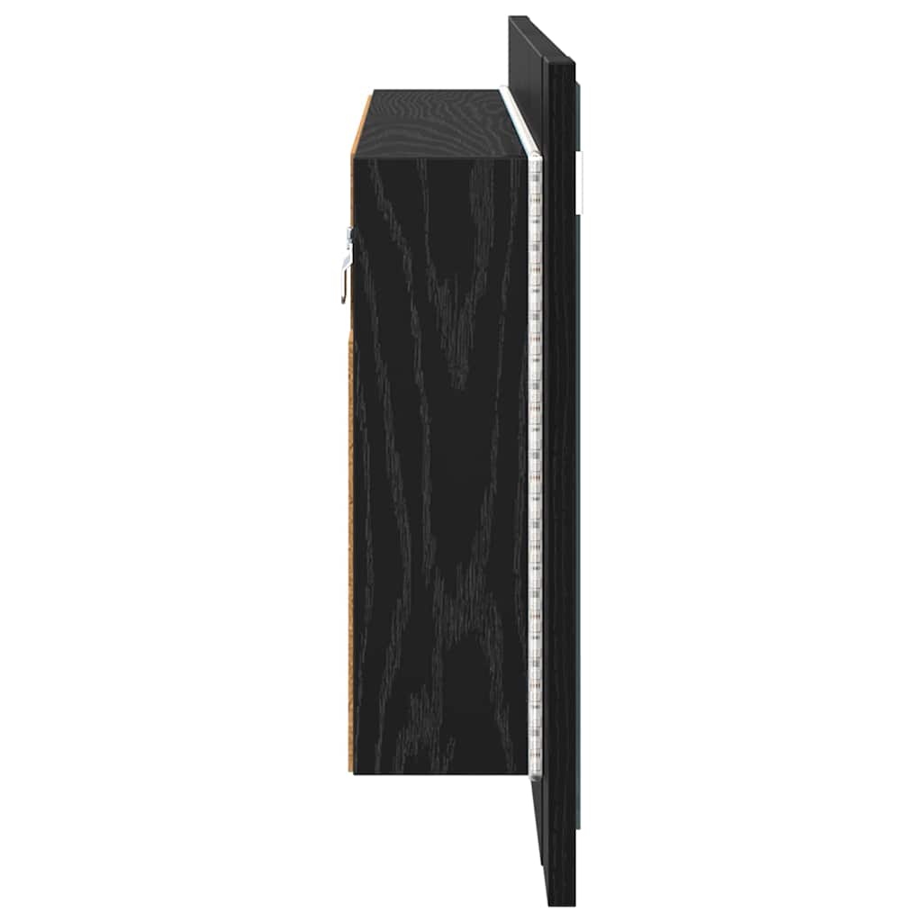 Koupelnová Zrcadlová Skříň Černý Dub 80 X 12 X 45 Cm
