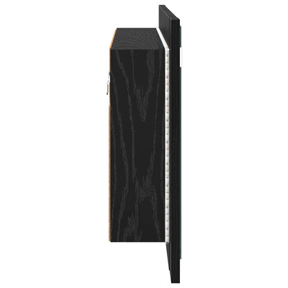 Koupelnová Zrcadlová Skříň Černý Dub 80 X 12 X 45 Cm