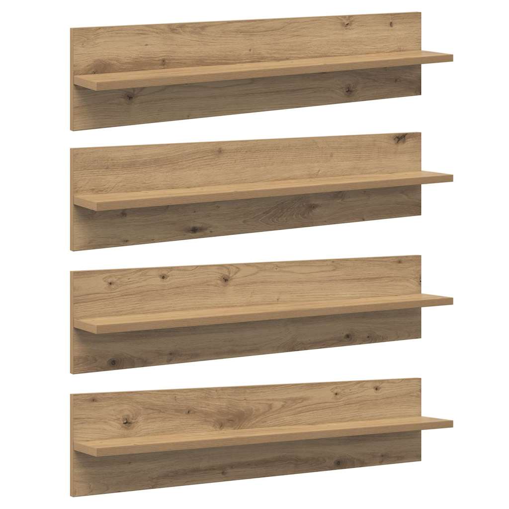 Nástěnné Poličky Nástěnná Montáž 4 Pcs Artisanový Dub