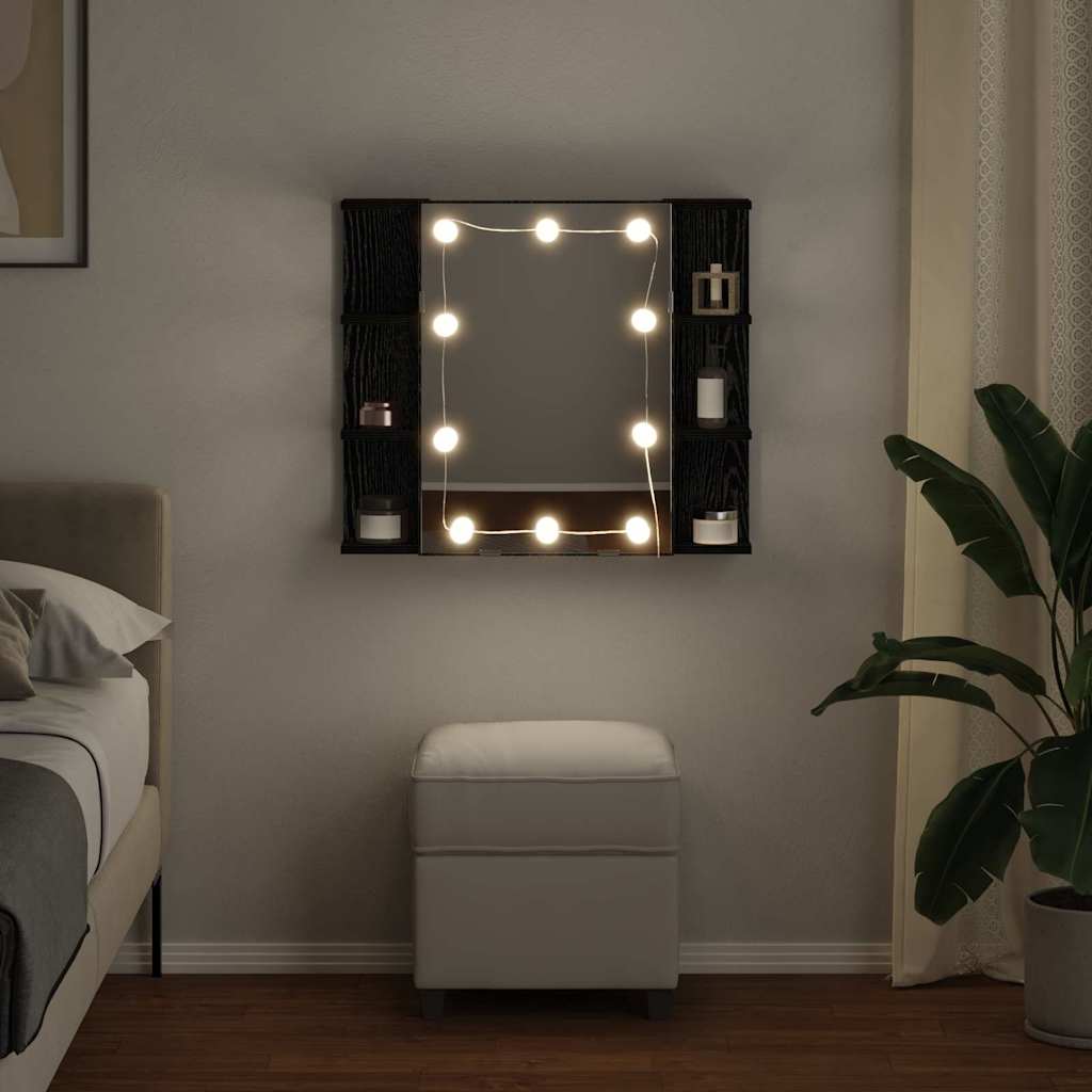 Zrcadlová Skříň Černý Dub 70 X 16,5 X 60 Cm Kompozitní Dřevo