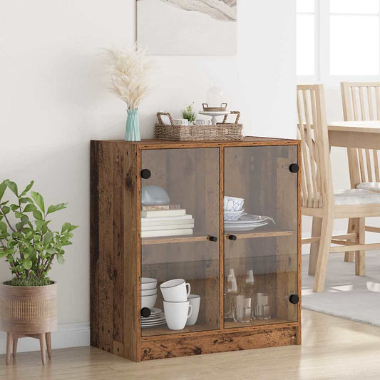 Boční Skříňka Staré Dřevo 68 X 37 X 75,5 Cm Kompozitní Dřevo