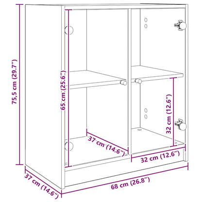 Boční Skříňka Staré Dřevo 68 X 37 X 75,5 Cm Kompozitní Dřevo