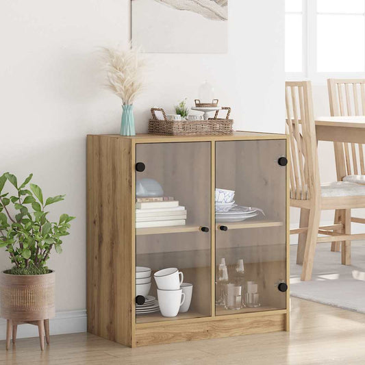 Boční Skříňka Artisanový Dub 68 X 37 X 75,5 Cm Kompozitní Dřevo