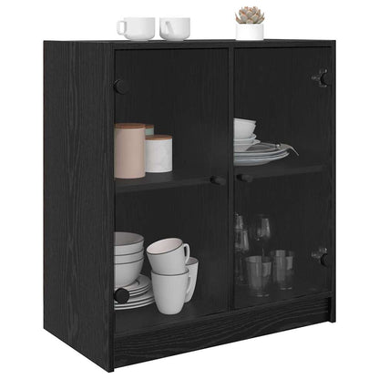 Boční Skříňka Černý Dub 68 X 37 X 75,5 Cm Kompozitní Dřevo