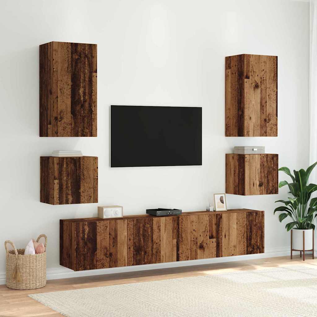 Tv Wall Cabinet Staré Dřevo Kompozitní Dřevo