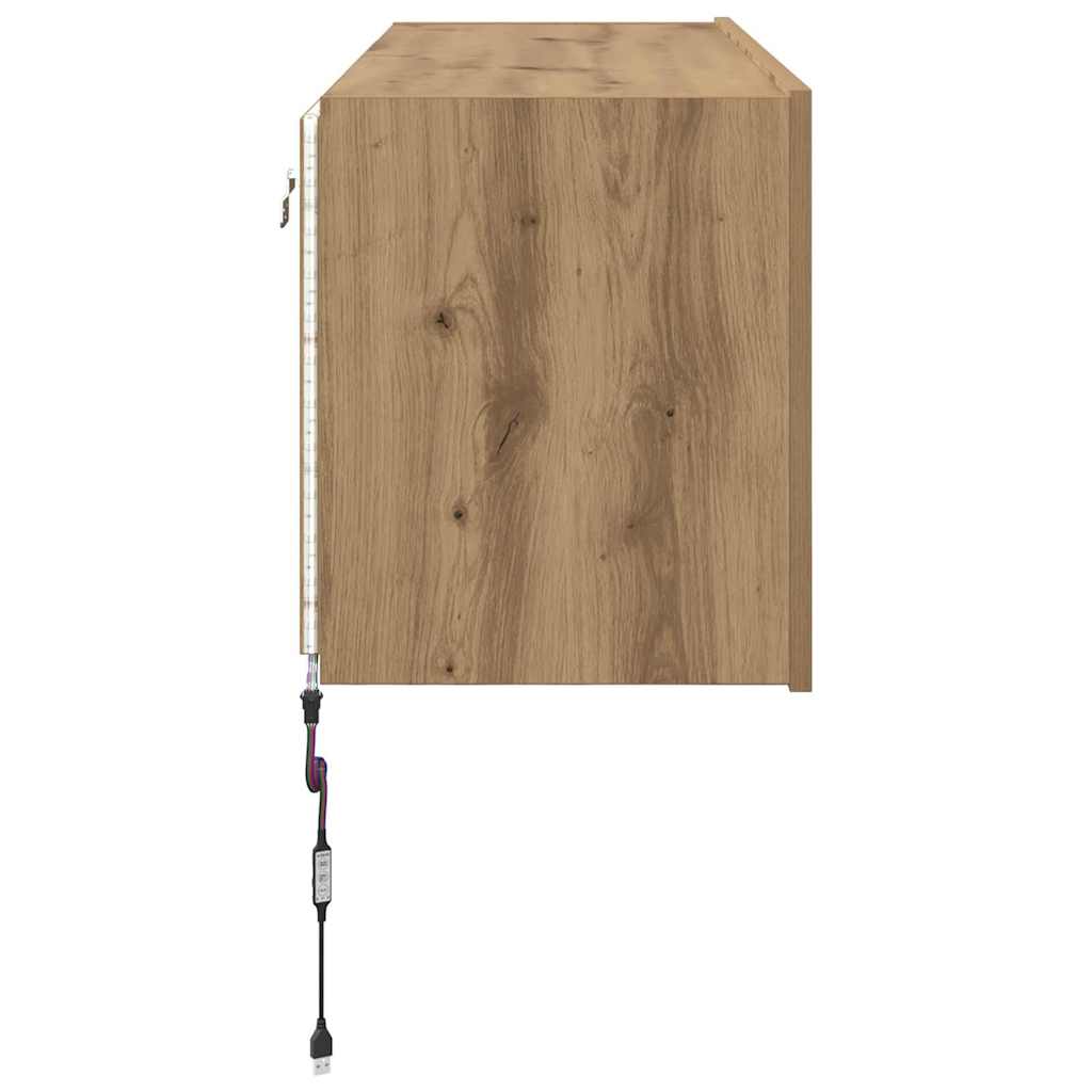 Tv Wall Cabinet Artisanový Dub Kompozitní Dřevo
