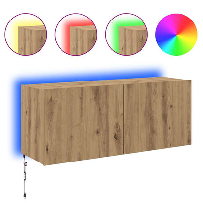 Tv Wall Cabinet Artisanový Dub Kompozitní Dřevo