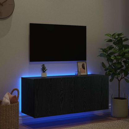 Tv Wall Cabinet Černý Dub Kompozitní Dřevo