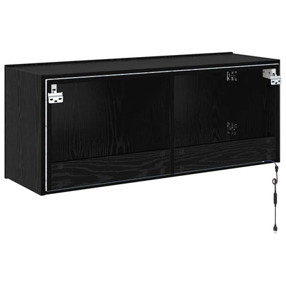 Tv Wall Cabinet Černý Dub Kompozitní Dřevo