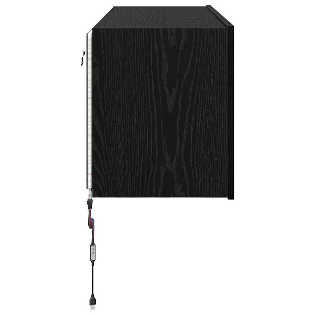 Tv Wall Cabinet Černý Dub Kompozitní Dřevo