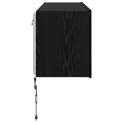 Tv Wall Cabinet Černý Dub Kompozitní Dřevo