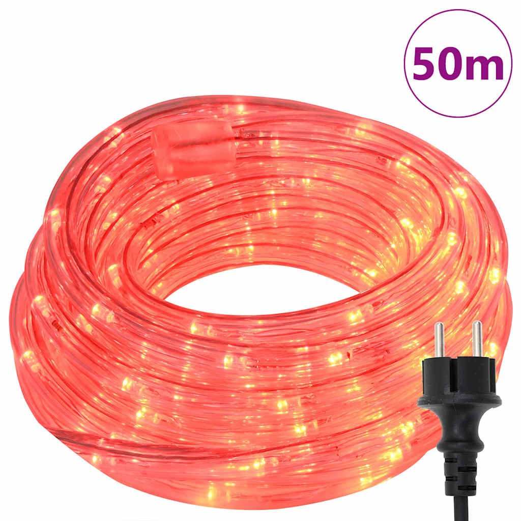 Světelný Provaz S 1200 Led Diodami Červená 50 M Pvc