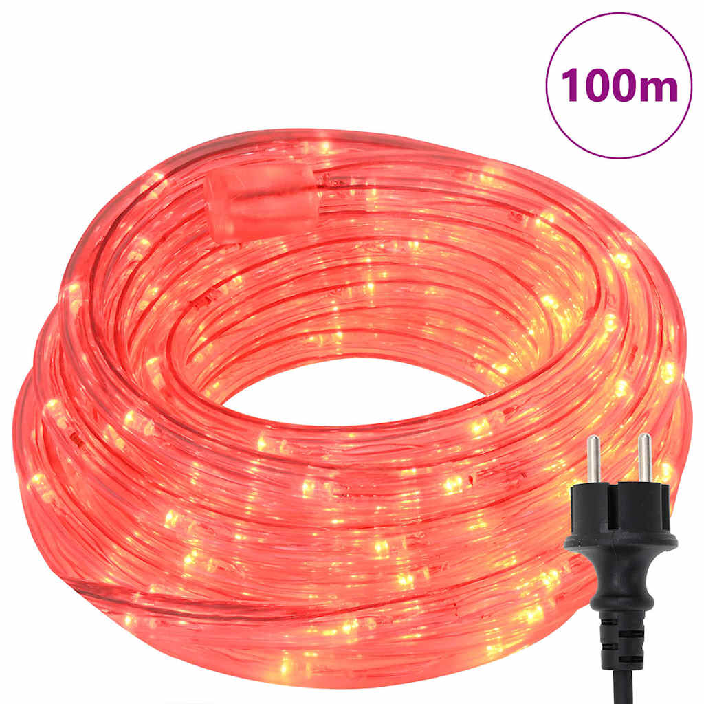Světelný Provaz S 2400 Led Diodami Červená 100 M Pvc
