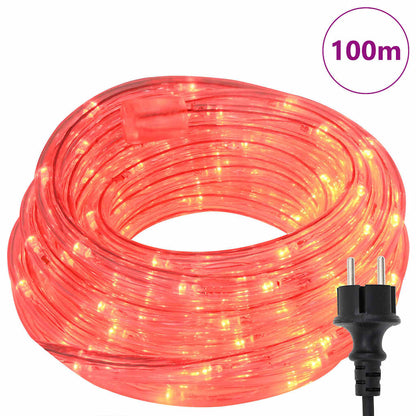 Světelný Provaz S 2400 Led Diodami Červená 100 M Pvc