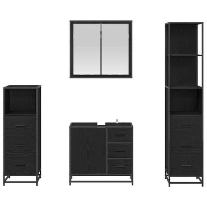 Sada Koupelnového Nábytku 4 Ks Černý Dub 65 X 33 X 60 Cm