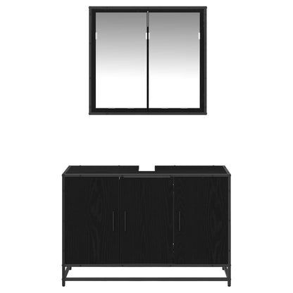 Sada Koupelnového Nábytku 2 Ks Černý Dub 90 X 33 X 60 Cm