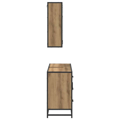 Sada Koupelnového Nábytku 2 Ks Artisanový Dub 80 X 33 X 60 Cm