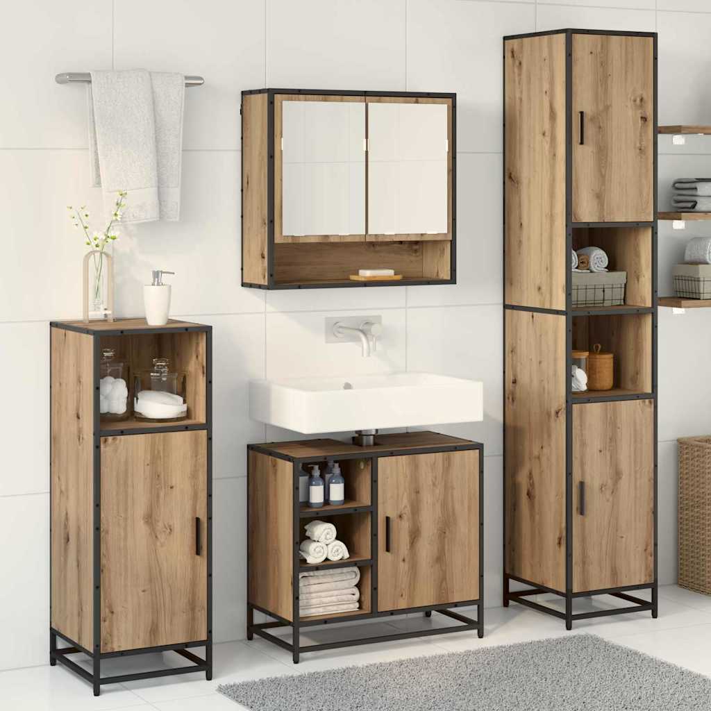 Sada Koupelnového Nábytku 3 Ks Artisanový Dub