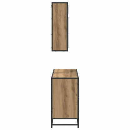 Sada Koupelnového Nábytku 2 Ks Artisanový Dub 80 X 33 X 60 Cm