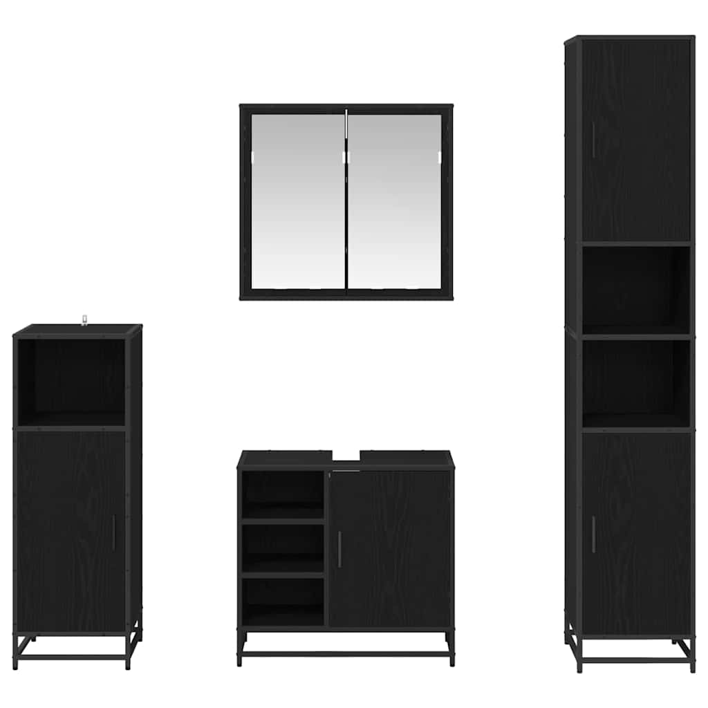 Sada Koupelnového Nábytku 4 Ks Černý Dub 65 X 33 X 60 Cm