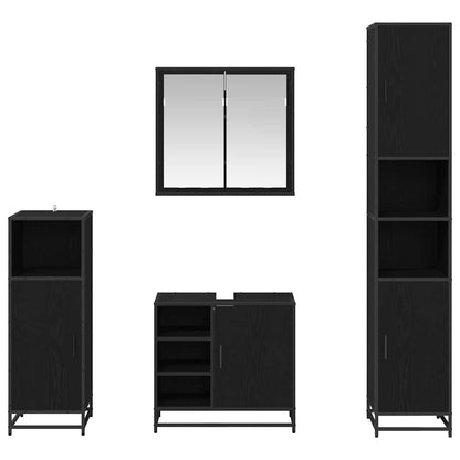 Sada Koupelnového Nábytku 4 Ks Černý Dub 65 X 33 X 60 Cm