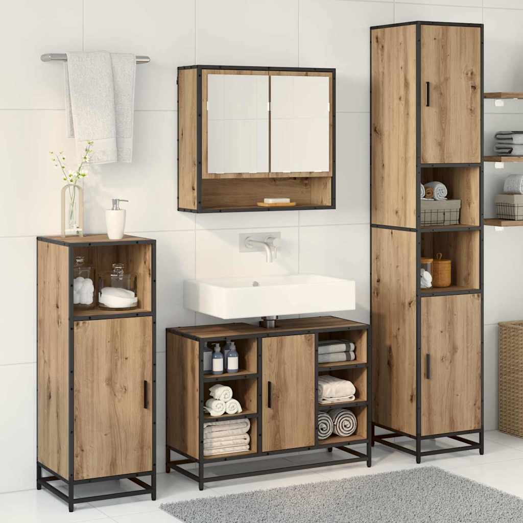 Sada Koupelnového Nábytku 3 Ks Artisanový Dub