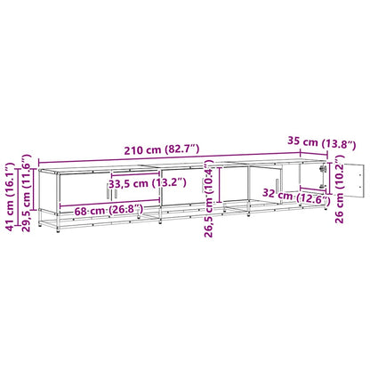 Tv Jednotky 210 X 35 X 41 Cm Staré Dřevo Kompozitní Dřevo