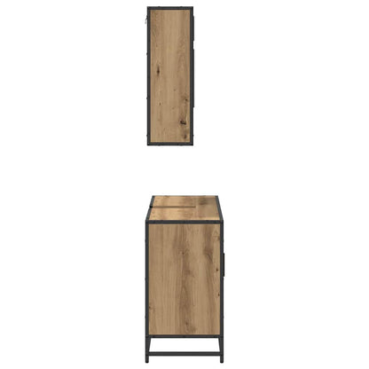 Sada Koupelnového Nábytku 2 Ks Artisanový Dub 80 X 33 X 60 Cm