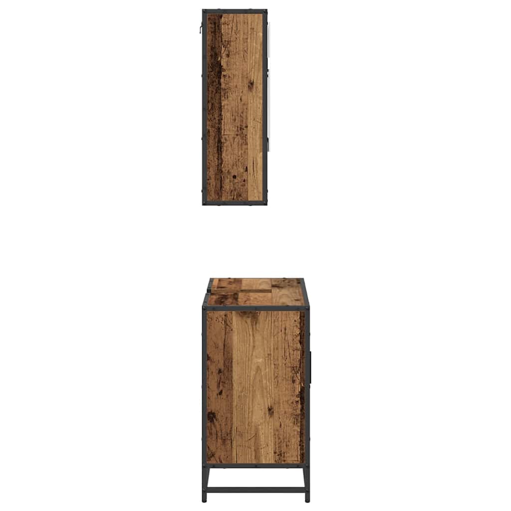 Sada Koupelnového Nábytku 2 Ks Staré Dřevo 65 X 33 X 60 Cm