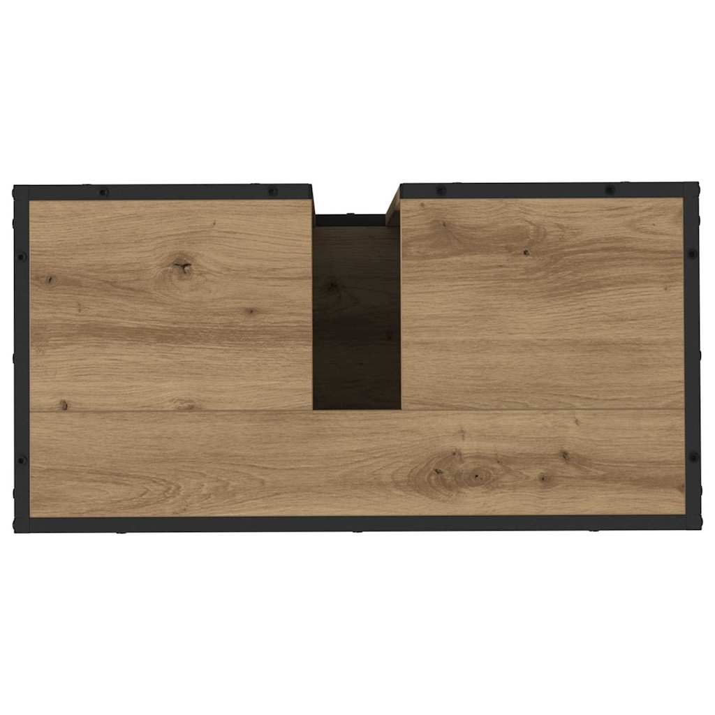 Sada Koupelnového Nábytku 2 Ks Artisanový Dub 65 X 33 X 60 Cm