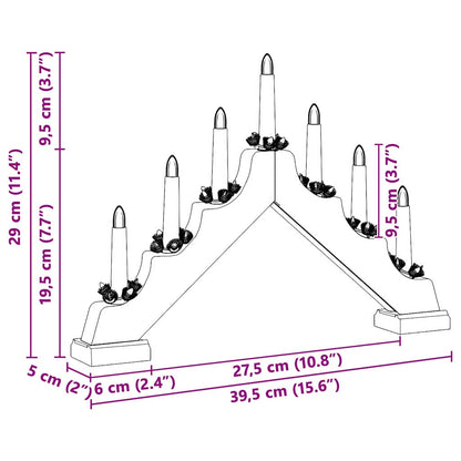 Vánoční Svíčkový Most 3 Ks 7 Led Teplá Bílá 39.5 X 5 X 29 Cm