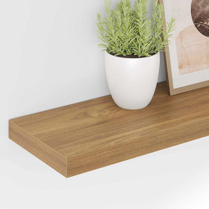 Nástěnná Polička 4 Pcs Hnědá 80 X 23,5 X 4 Cm Kompozitní Dřevo