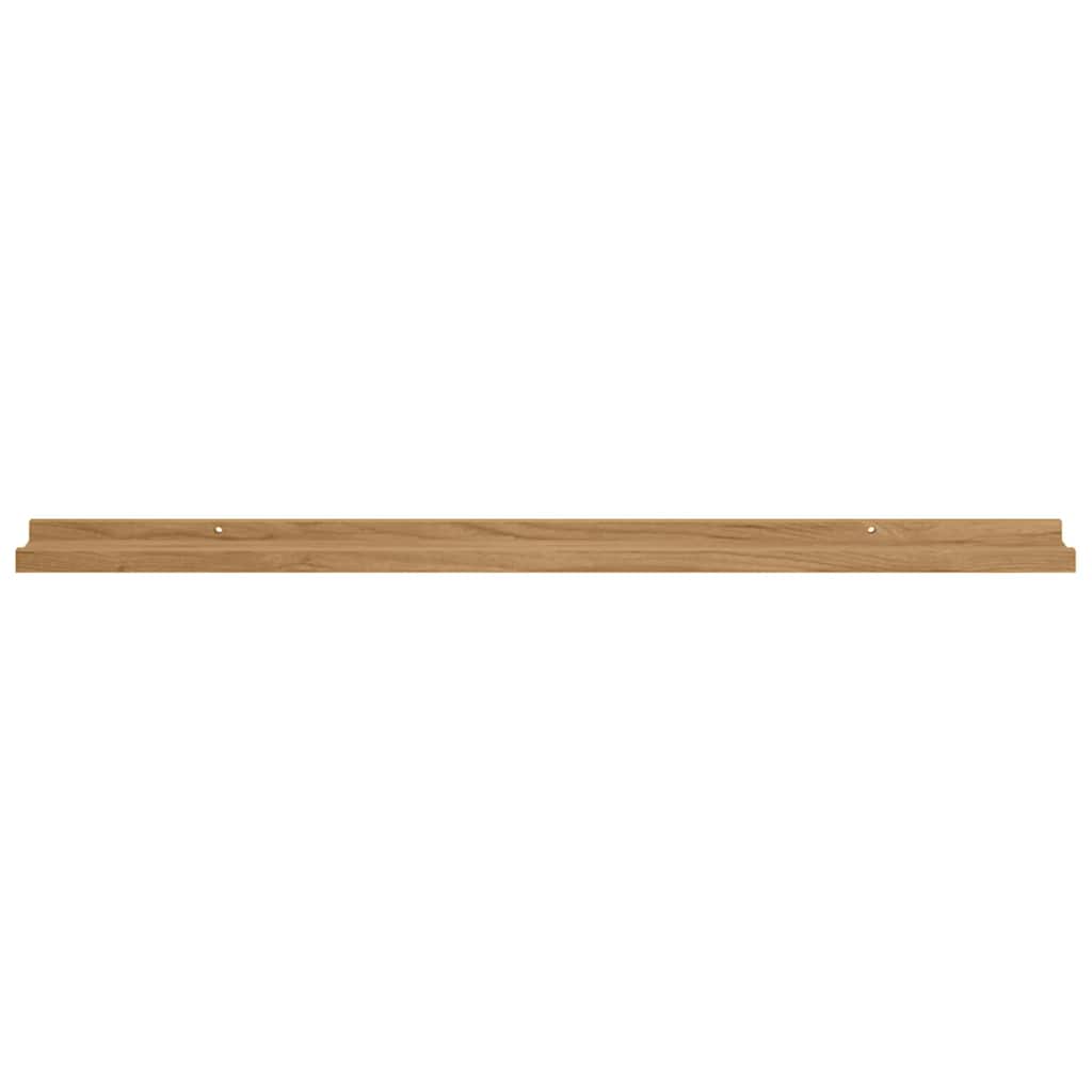 Nástěnná Polička Nástěnná Montáž 2 Ks Hnědá 100 X 9 X 3 Cm