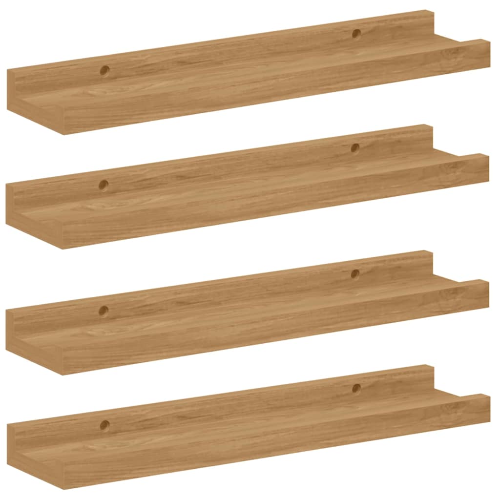 Nástěnná Polička 4 Pcs Hnědá 40 X 9 X 3 Cm Kompozitní Dřevo