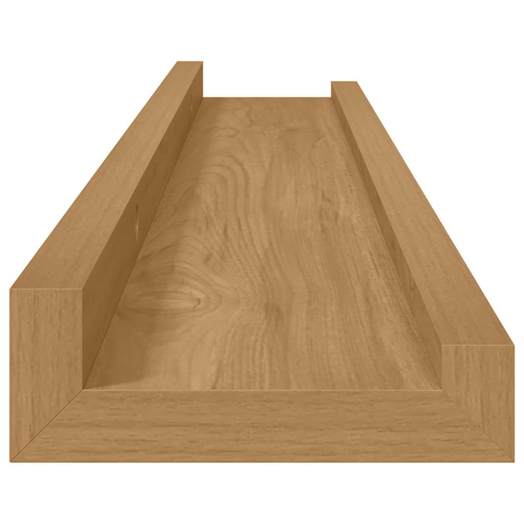 Nástěnná Polička Nástěnná Montáž 4 Ks Hnědá 60 X 9 X 3 Cm