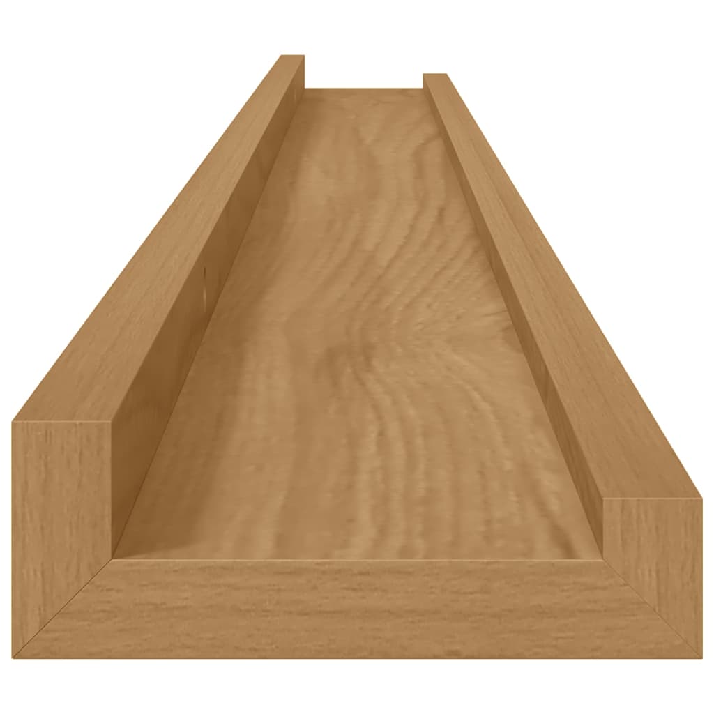 Nástěnná Polička Nástěnná Montáž 4 Ks Hnědá 100 X 9 X 3 Cm