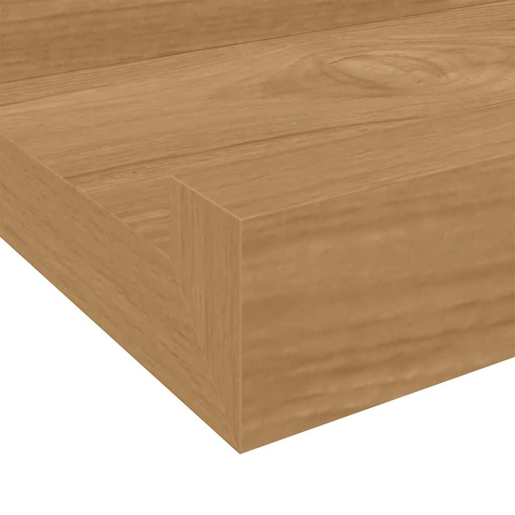 Nástěnná Polička 4 Pcs Hnědá 115 X 9 X 3 Cm Kompozitní Dřevo