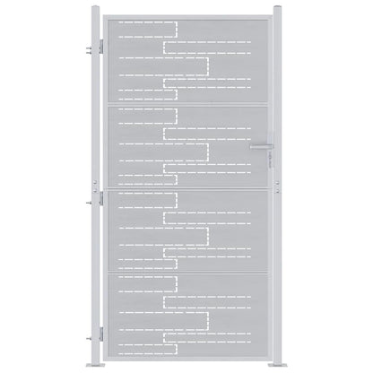 Zahradní Brána 85 X 196 Cm Nerezová Ocel Stříbrná Zamykatelné