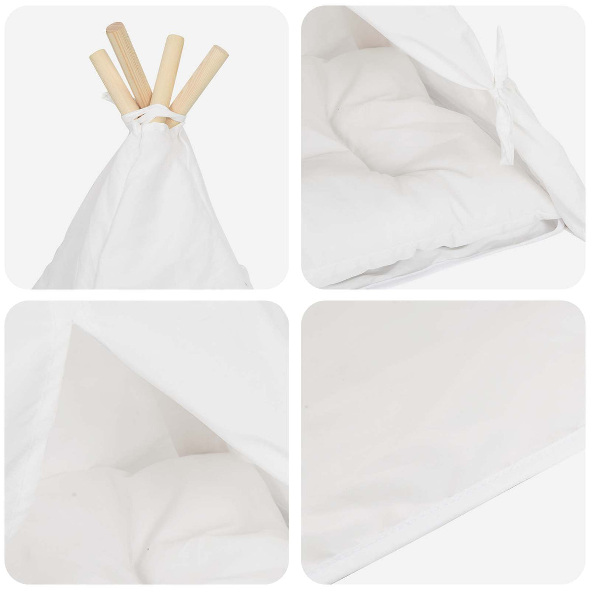 Pet Teepee S Polštářem Bílá 40 X 40 X 50 Cm Polyester