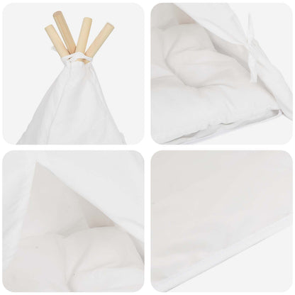 Pet Teepee S Polštářem Bílá 40 X 40 X 50 Cm Polyester